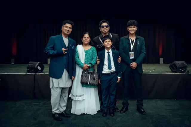 A family in their best with Prakash Saput